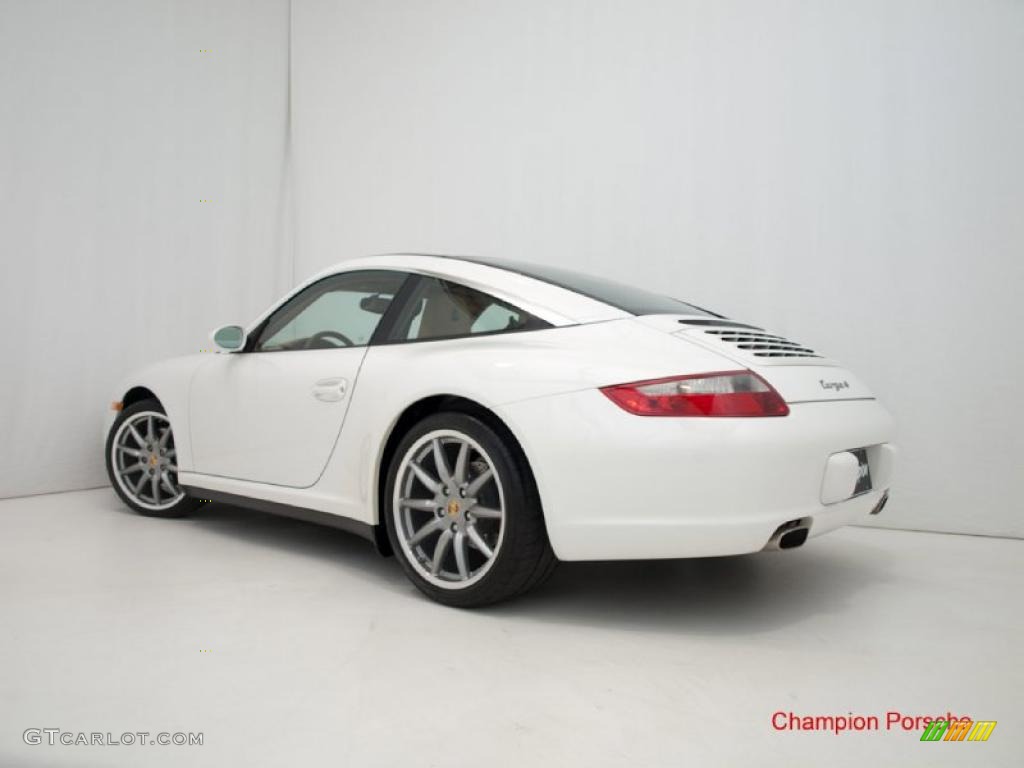 2007 911 Targa 4 - Carrara White / Sand Beige photo #8