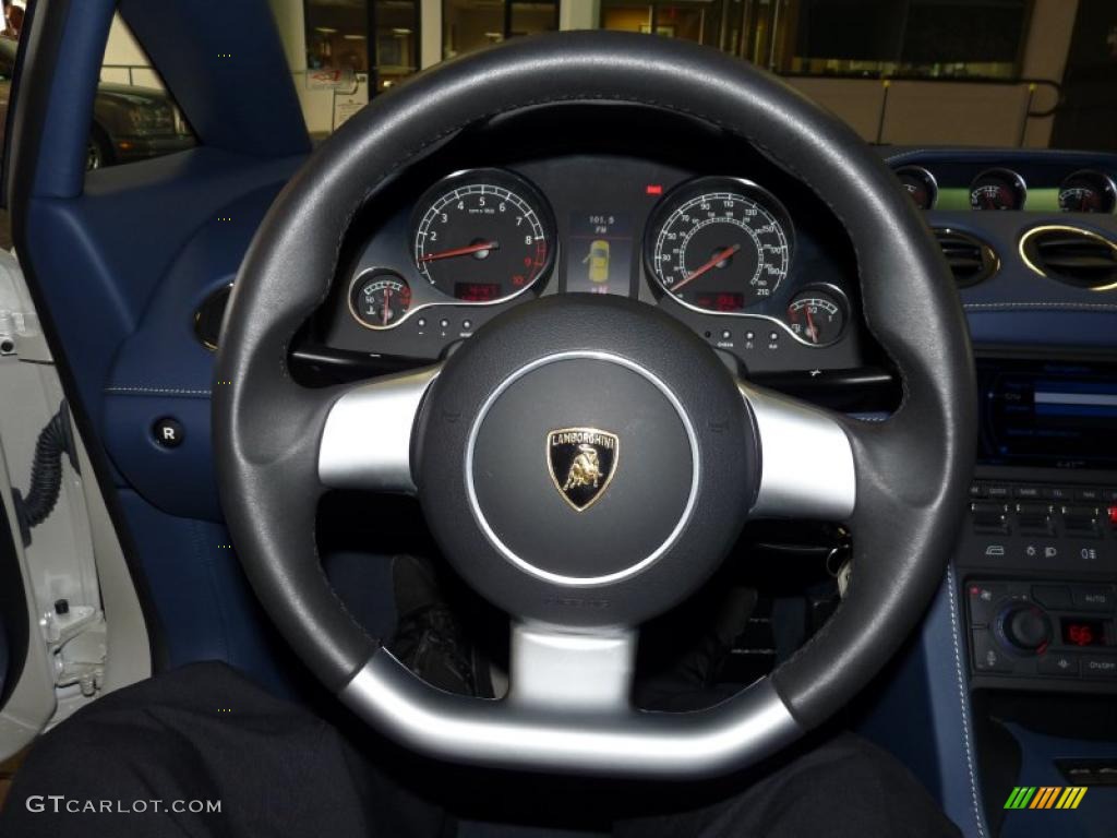 2007 Lamborghini Gallardo Spyder Blue Steering Wheel Photo #26704471