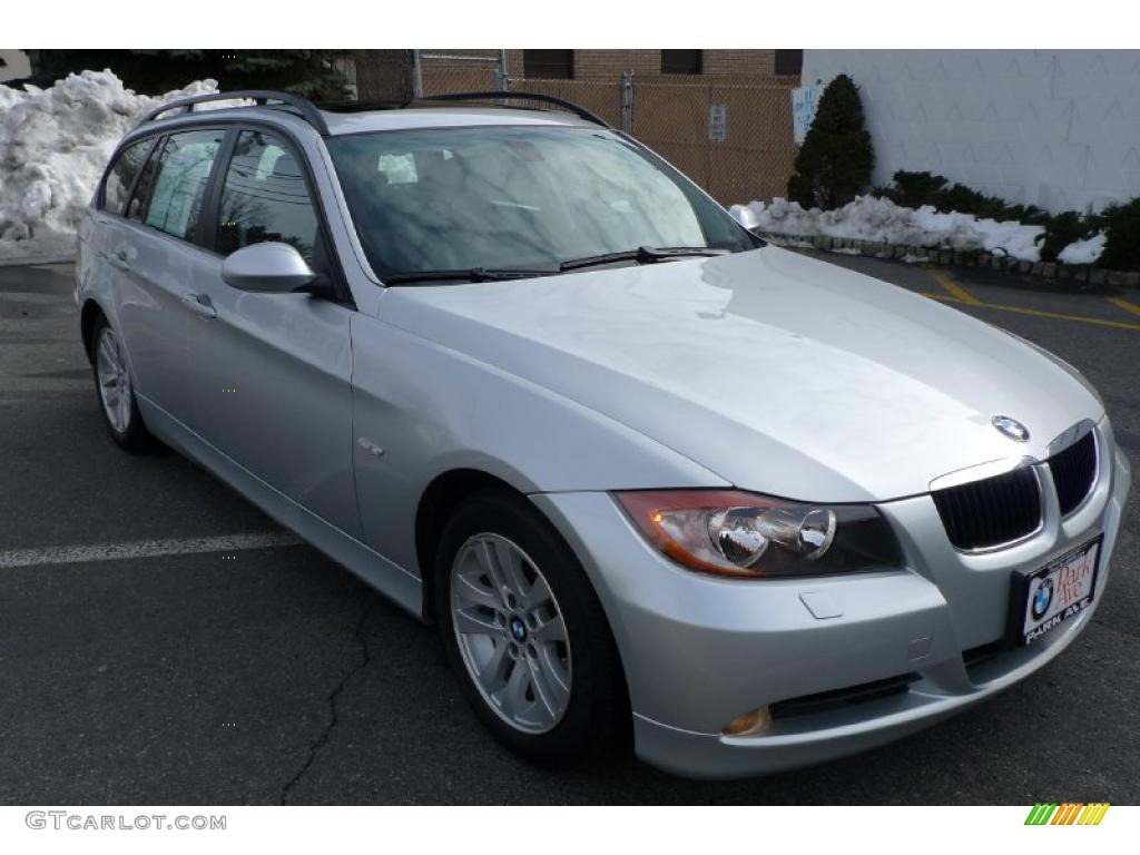 2007 3 Series 328xi Wagon - Titanium Silver Metallic / Black photo #2