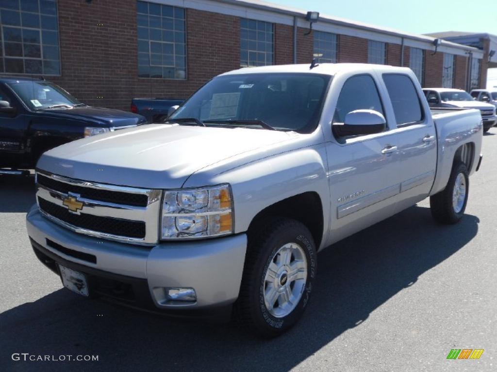 2010 Silverado 1500 LTZ Crew Cab 4x4 - Sheer Silver Metallic / Ebony photo #1