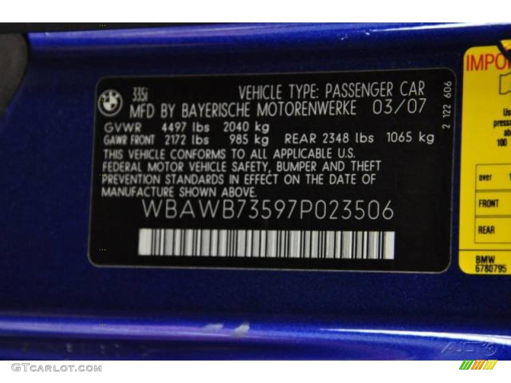 2007 3 Series 335i Coupe - Montego Blue Metallic / Black photo #9