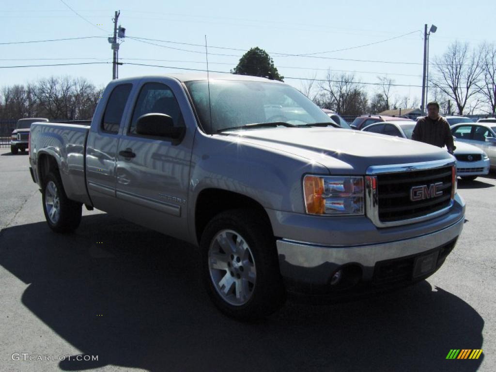 2008 Sierra 1500 SLE Extended Cab - Silver Birch Metallic / Ebony photo #4