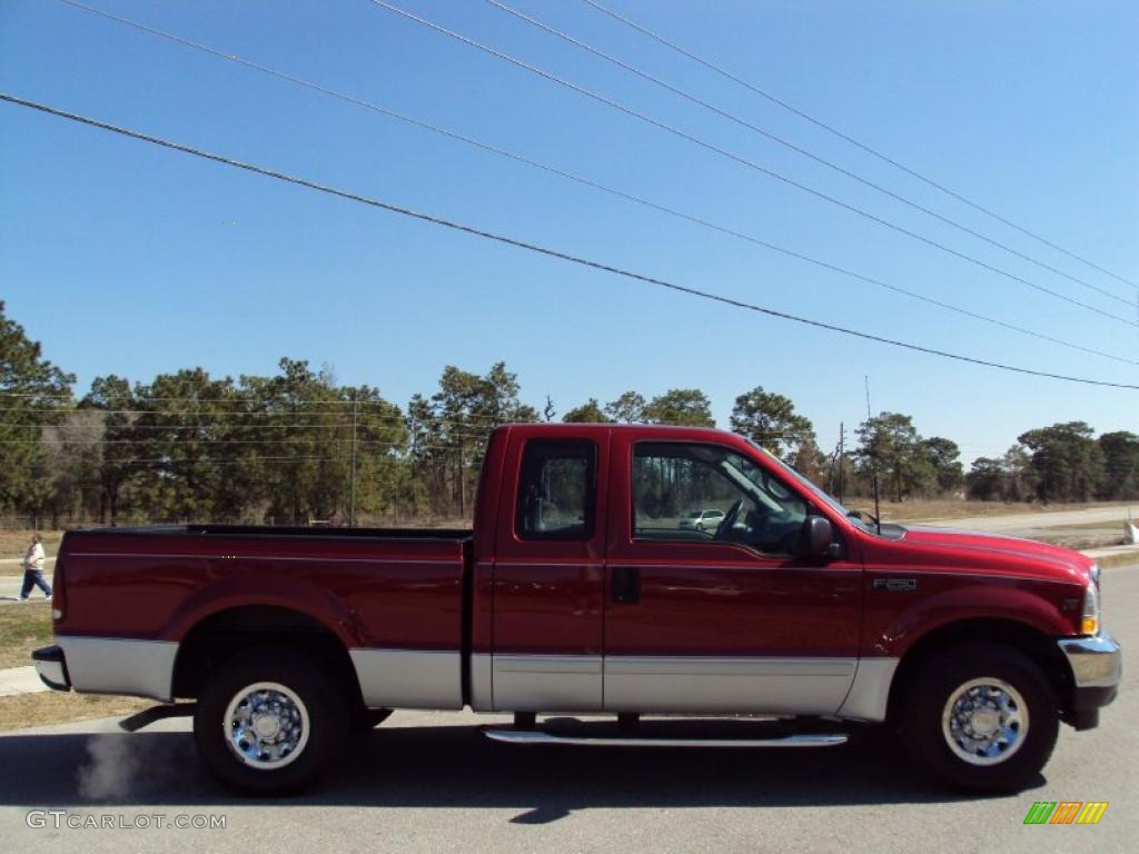 2002 F250 Super Duty SuperCab - Toreador Red Metallic / Medium Flint photo #9