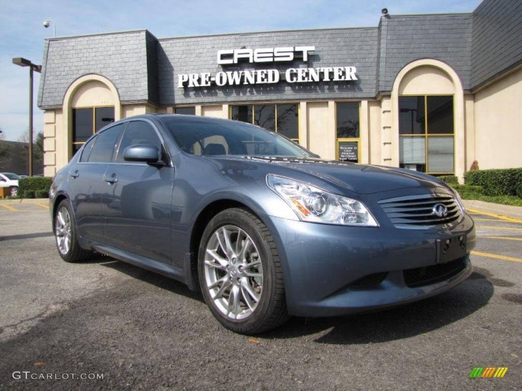 2008 G 35 S Sport Sedan - Lakeshore Slate Light Blue / Stone photo #1