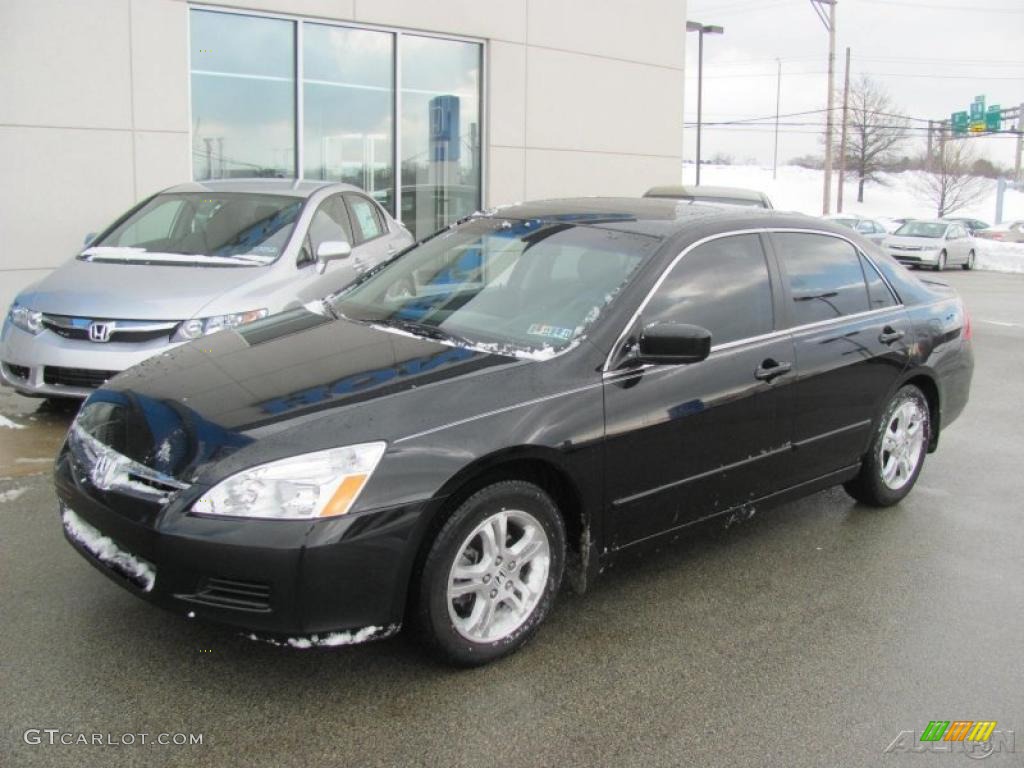 2007 Accord EX Sedan - Nighthawk Black Pearl / Ivory photo #2