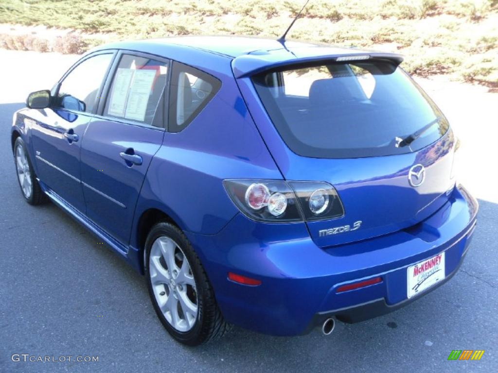 2008 MAZDA3 s Touring Hatchback - Aurora Blue Mica / Black photo #2