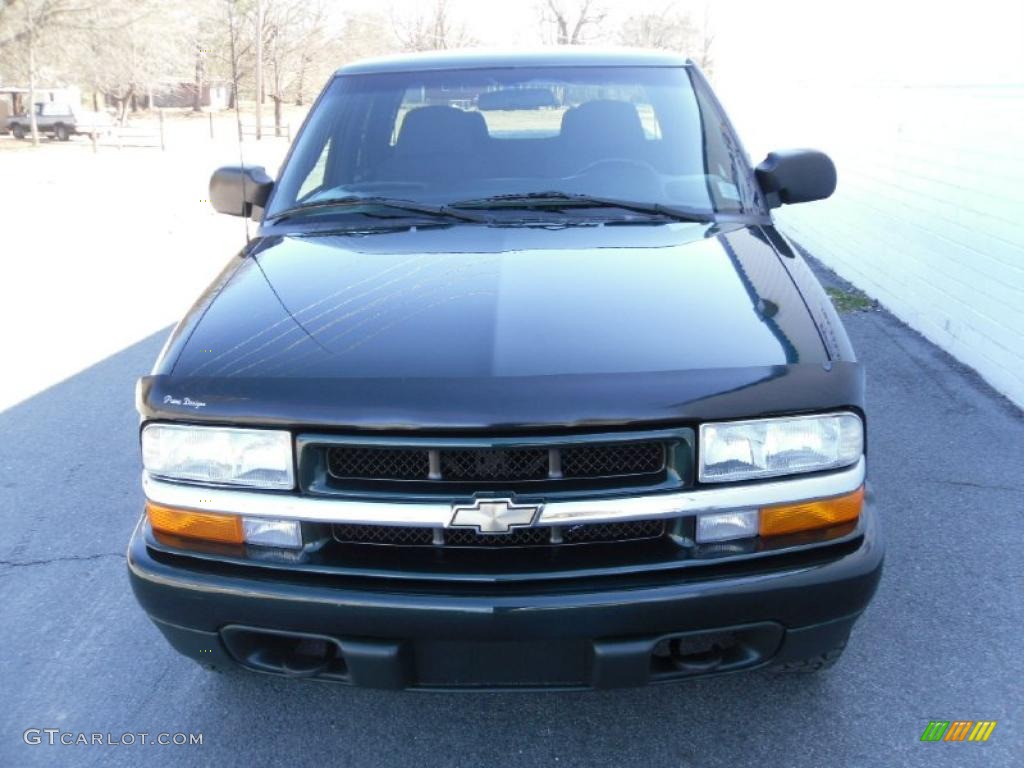 2003 S10 LS Crew Cab 4x4 - Dark Green Metallic / Graphite photo #8