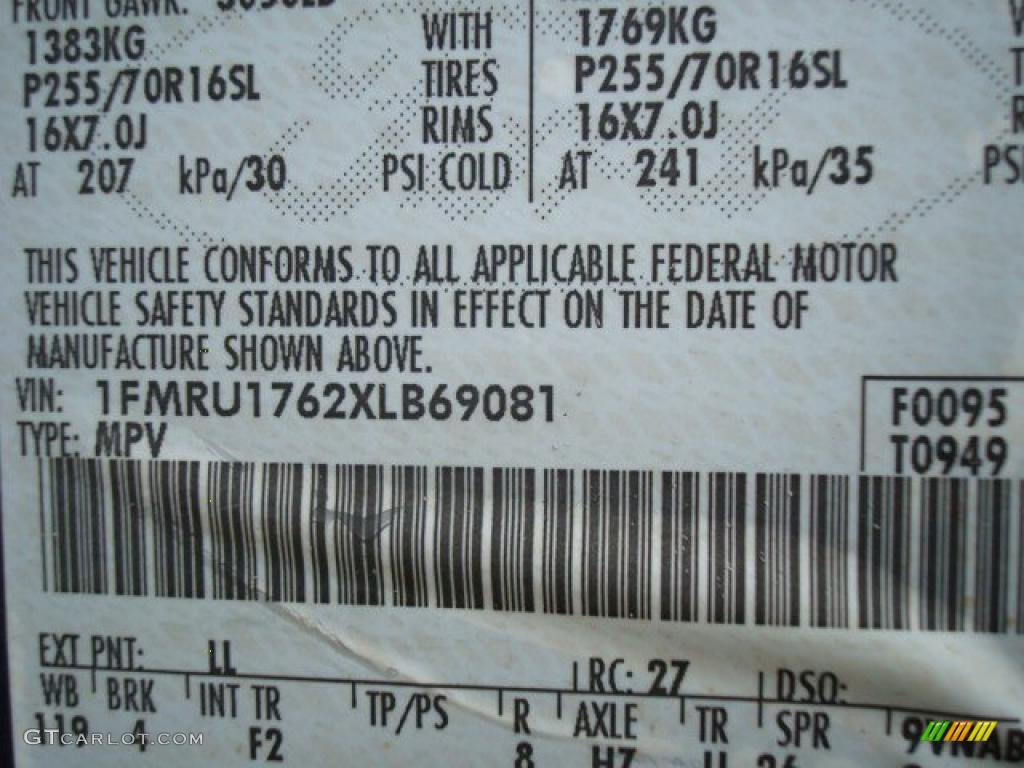 1999 Ford Expedition XLT Color Code Photos