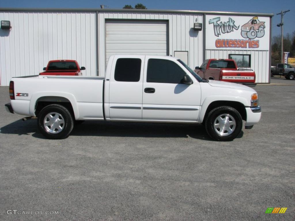 2006 Sierra 1500 Z71 Extended Cab 4x4 - Summit White / Dark Pewter photo #3