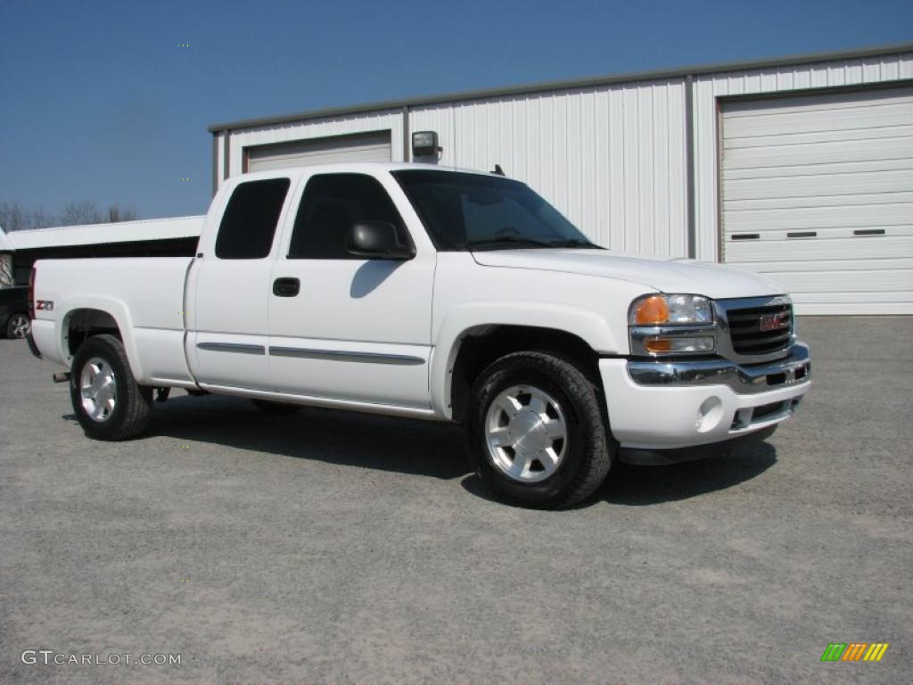 2006 Sierra 1500 Z71 Extended Cab 4x4 - Summit White / Dark Pewter photo #4