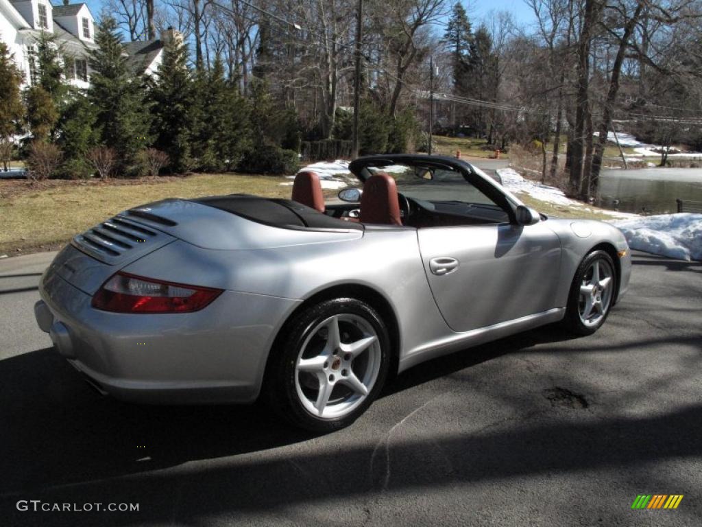 2007 911 Carrera Cabriolet - Arctic Silver Metallic / Black/Terracotta photo #6