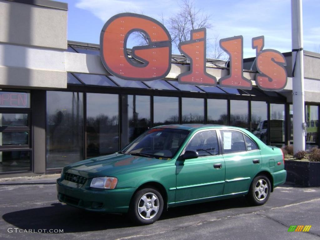 2000 Accent GL Sedan - Jade Green / Beige photo #1