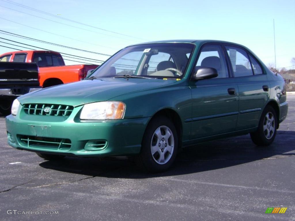 2000 Accent GL Sedan - Jade Green / Beige photo #3