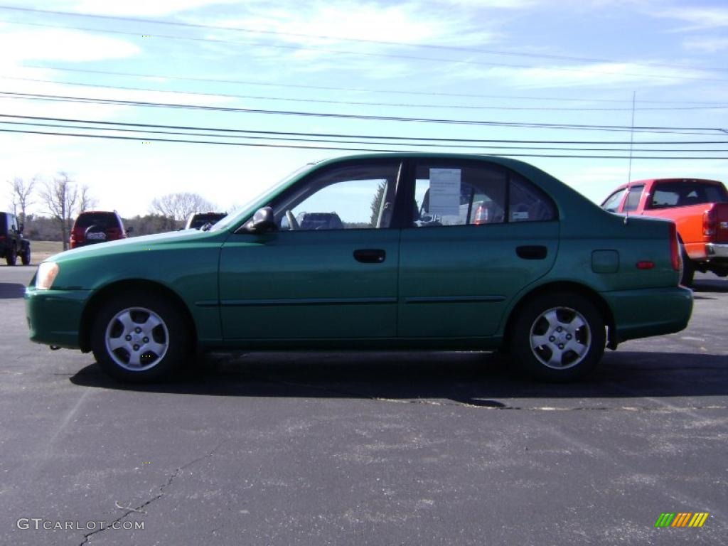 2000 Accent GL Sedan - Jade Green / Beige photo #4