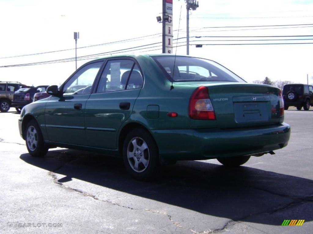 2000 Accent GL Sedan - Jade Green / Beige photo #5