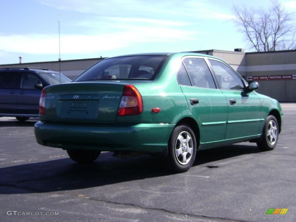 2000 Accent GL Sedan - Jade Green / Beige photo #7