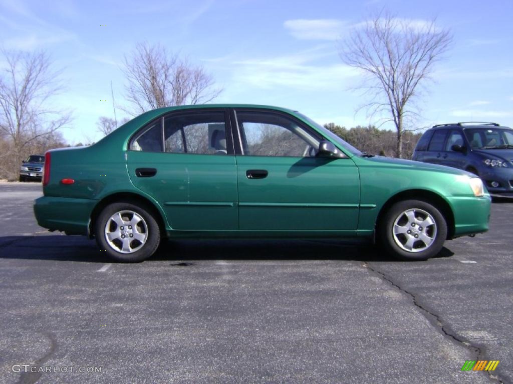 2000 Accent GL Sedan - Jade Green / Beige photo #8