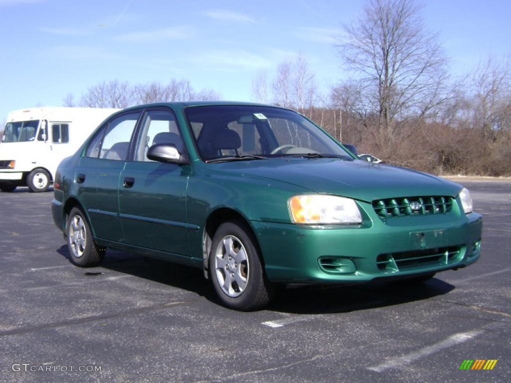2000 Accent GL Sedan - Jade Green / Beige photo #9