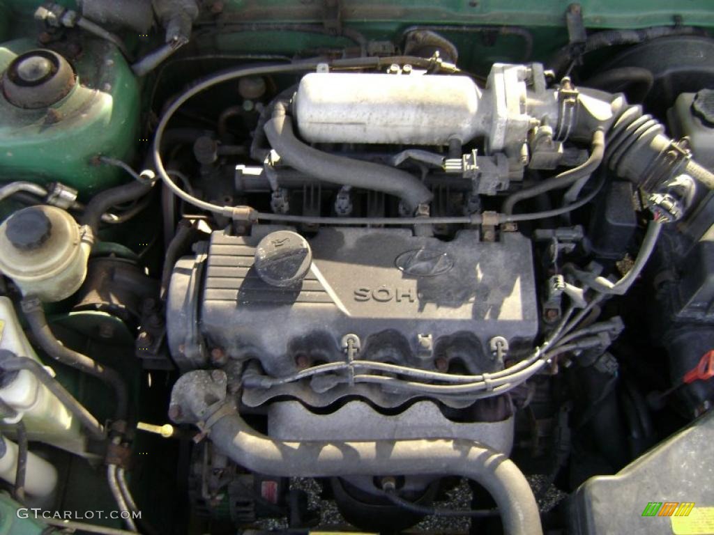 2000 Accent GL Sedan - Jade Green / Beige photo #17