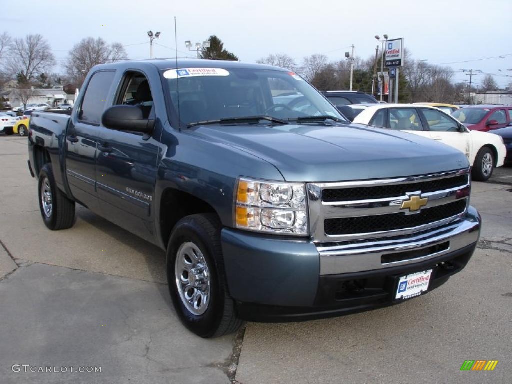 2009 Silverado 1500 LT Crew Cab 4x4 - Blue Granite Metallic / Ebony photo #3