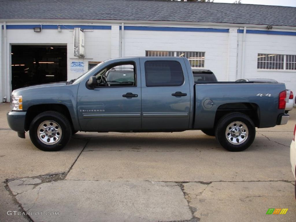 2009 Silverado 1500 LT Crew Cab 4x4 - Blue Granite Metallic / Ebony photo #9