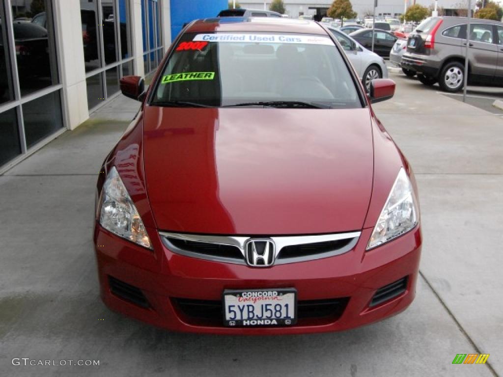 2007 Accord EX-L V6 Sedan - Moroccan Red Pearl / Gray photo #8