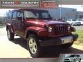 2008 Red Rock Crystal Pearl Jeep Wrangler Unlimited Sahara 4x4  photo #1