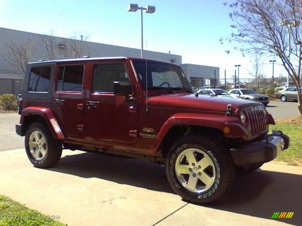 2008 Wrangler Unlimited Sahara 4x4 - Red Rock Crystal Pearl / Dark Slate Gray/Med Slate Gray photo #16