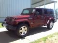 2008 Red Rock Crystal Pearl Jeep Wrangler Unlimited Sahara 4x4  photo #17