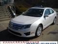 2010 White Platinum Tri-coat Metallic Ford Fusion Hybrid  photo #2