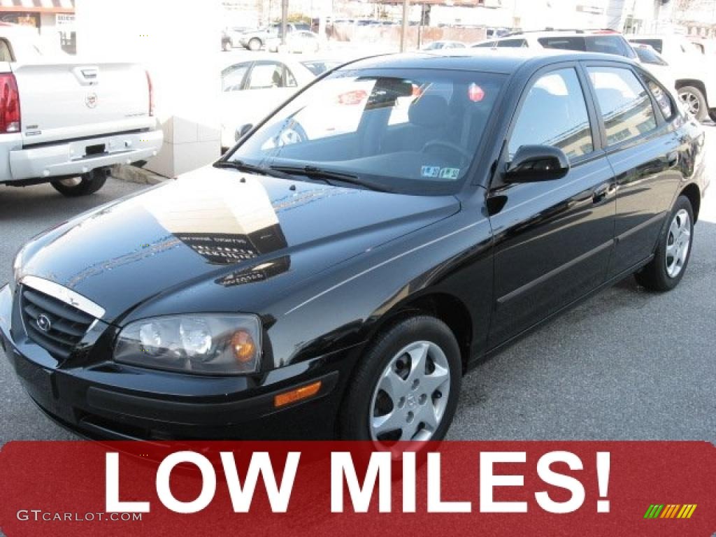 2006 Elantra GLS Hatchback - Ebony Black / Gray photo #1