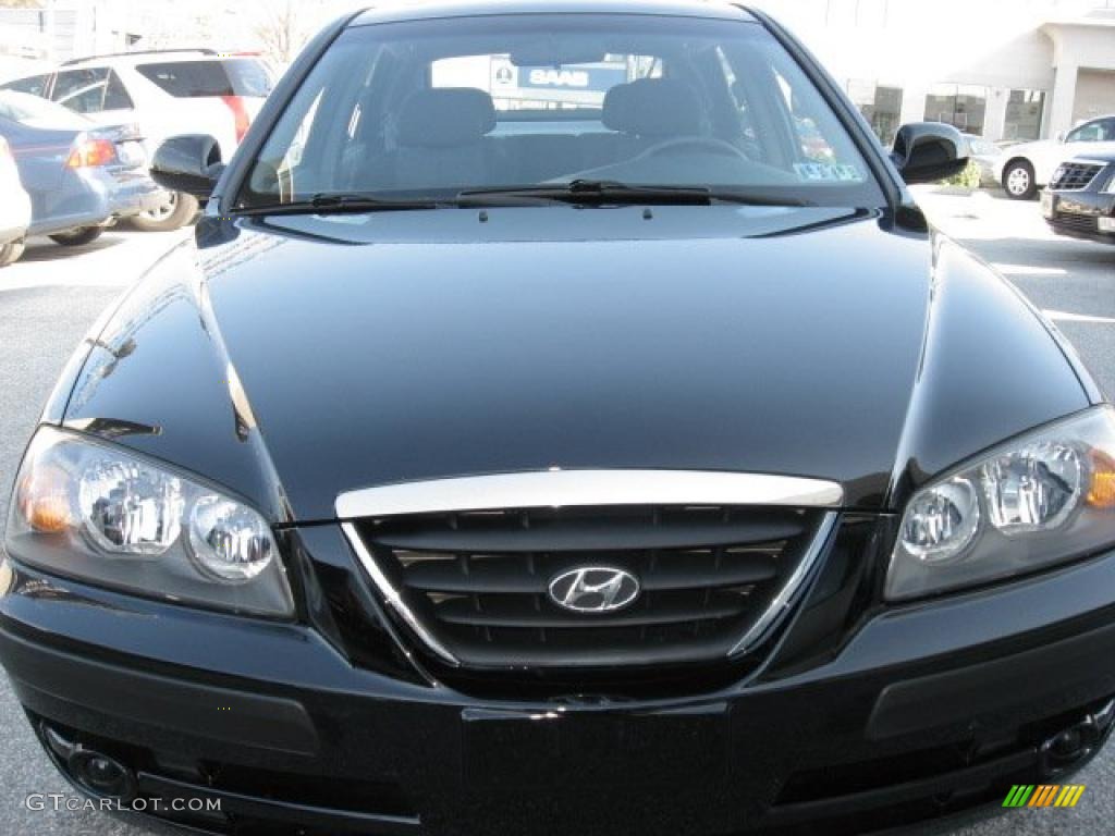 2006 Elantra GLS Hatchback - Ebony Black / Gray photo #3