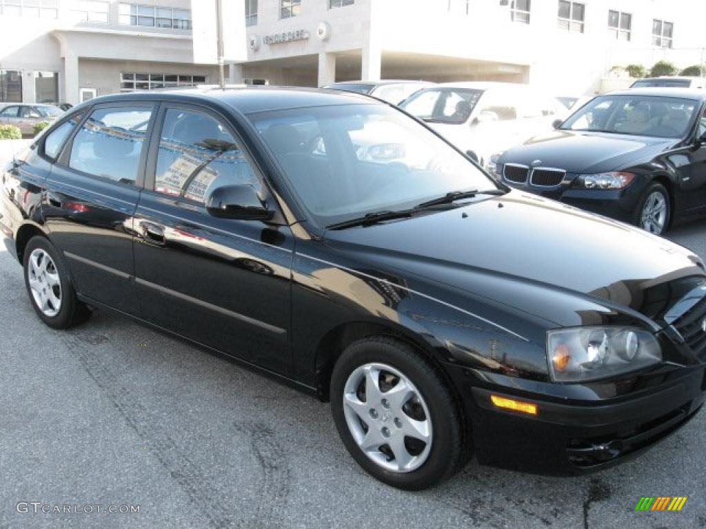 2006 Elantra GLS Hatchback - Ebony Black / Gray photo #4