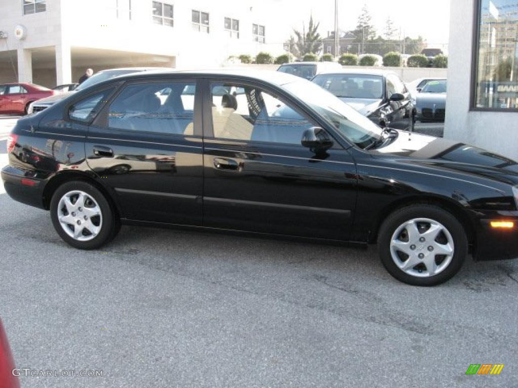 2006 Elantra GLS Hatchback - Ebony Black / Gray photo #5