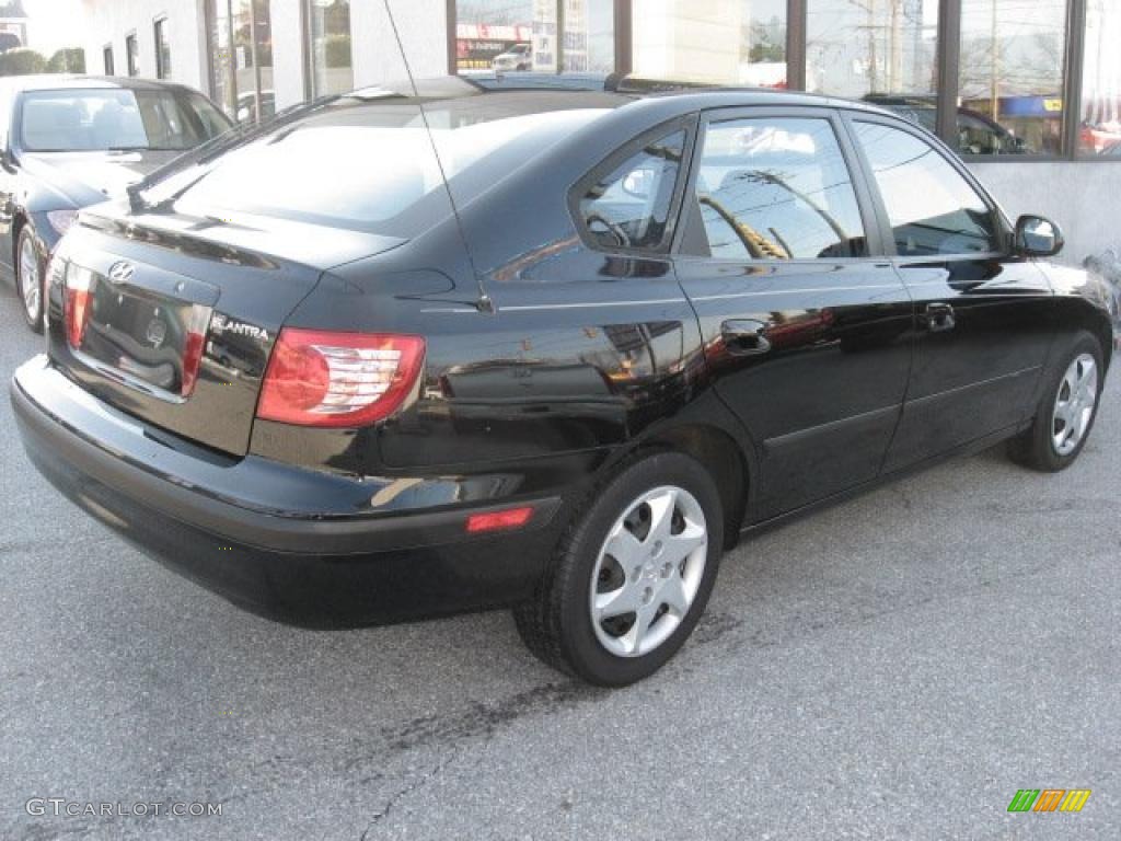 2006 Elantra GLS Hatchback - Ebony Black / Gray photo #6
