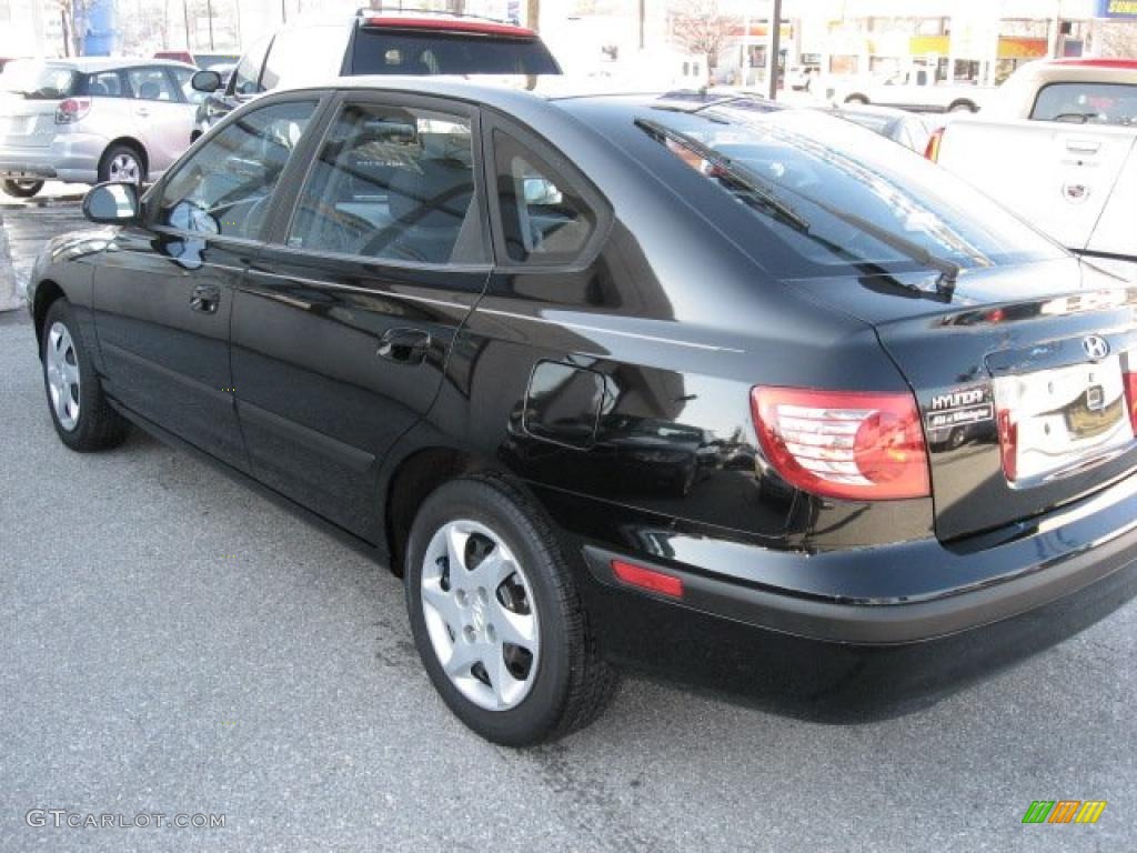 2006 Elantra GLS Hatchback - Ebony Black / Gray photo #8