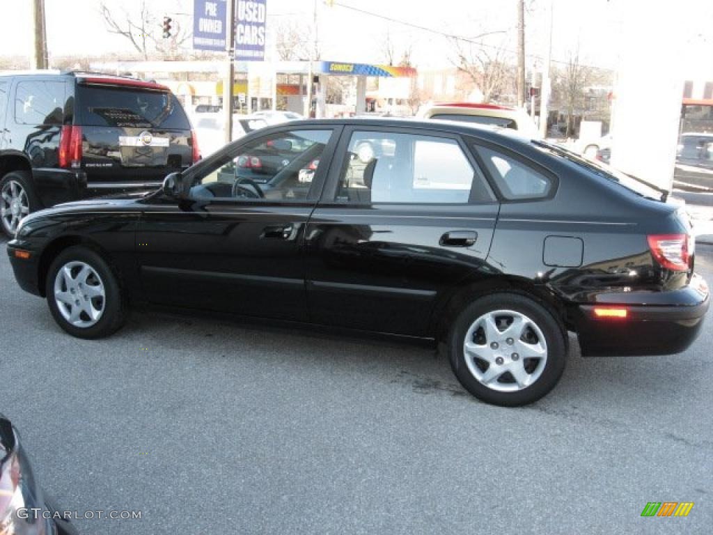 2006 Elantra GLS Hatchback - Ebony Black / Gray photo #9