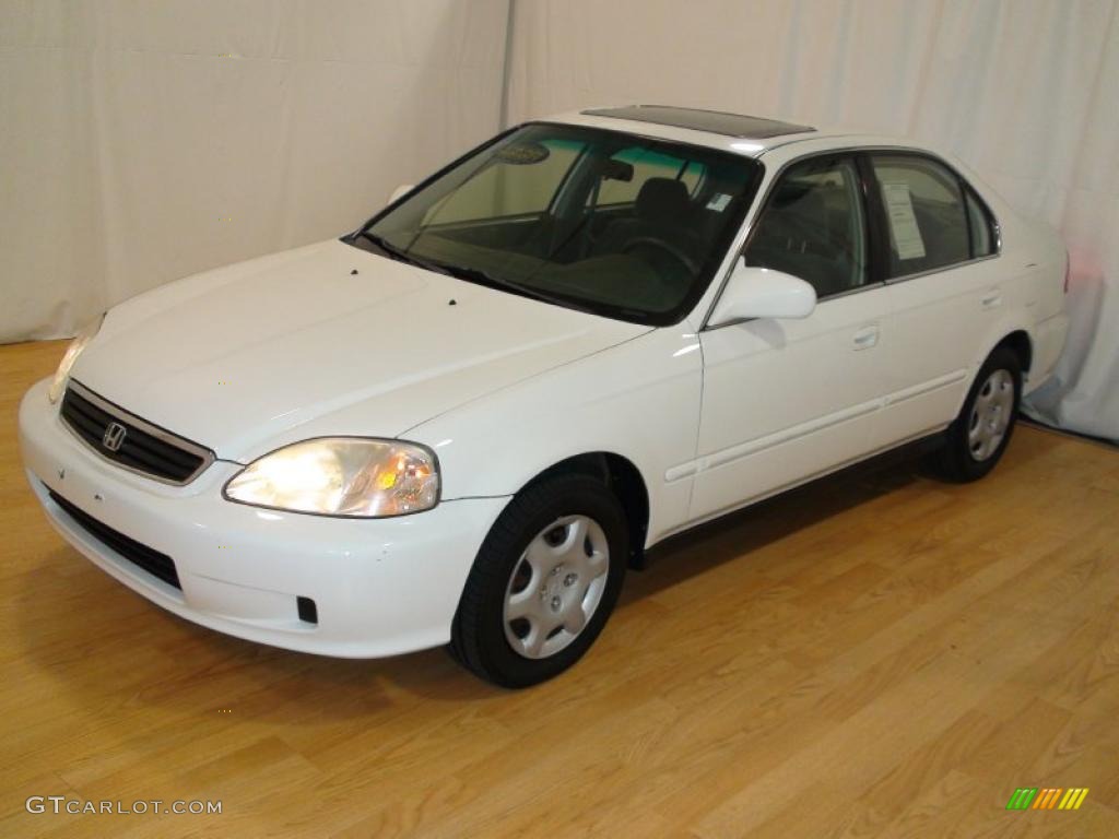 2000 Civic EX Sedan - Taffeta White / Gray photo #6