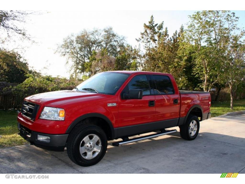 2004 F150 FX4 SuperCrew 4x4 - Bright Red / Black/Medium Flint photo #2