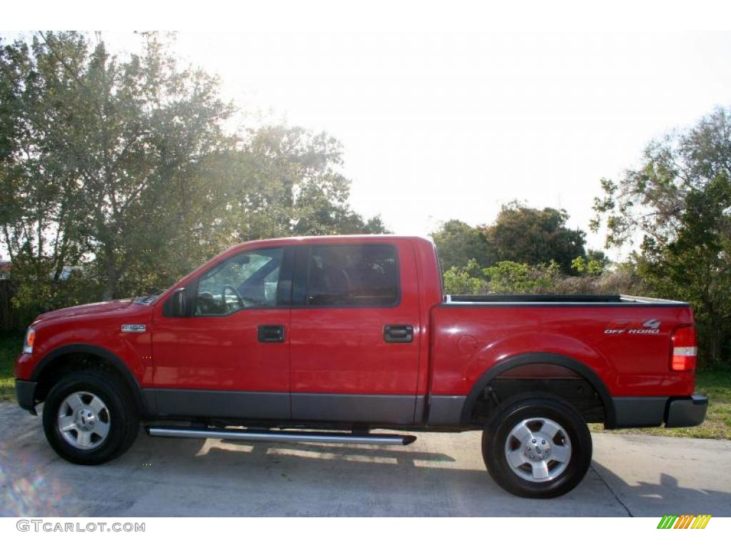 2004 F150 FX4 SuperCrew 4x4 - Bright Red / Black/Medium Flint photo #4