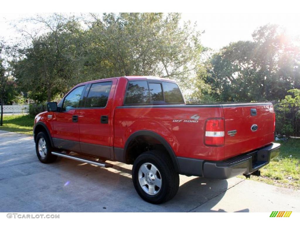 2004 F150 FX4 SuperCrew 4x4 - Bright Red / Black/Medium Flint photo #5