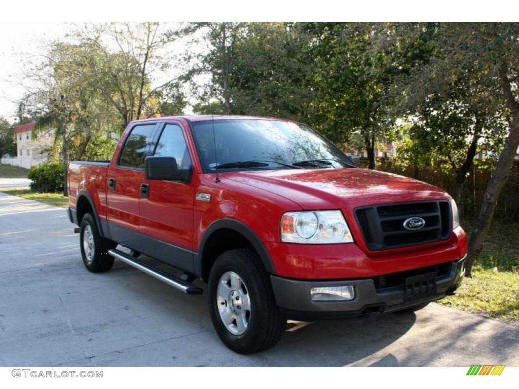 2004 F150 FX4 SuperCrew 4x4 - Bright Red / Black/Medium Flint photo #13