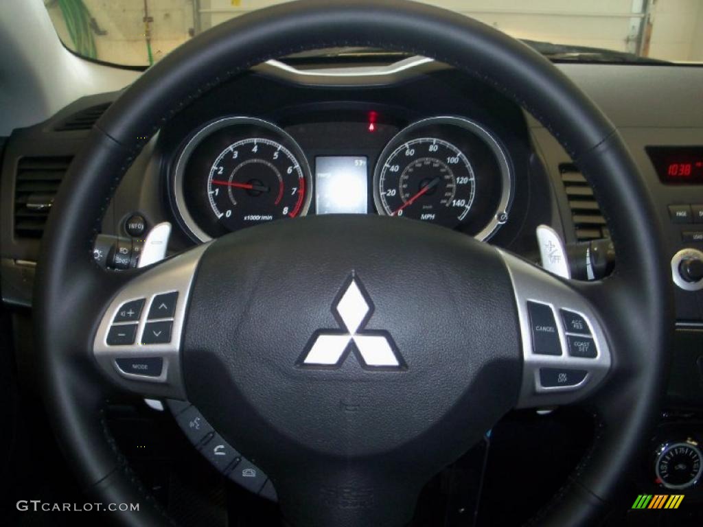 2010 Lancer GTS - Wicked White Metallic / Black photo #4