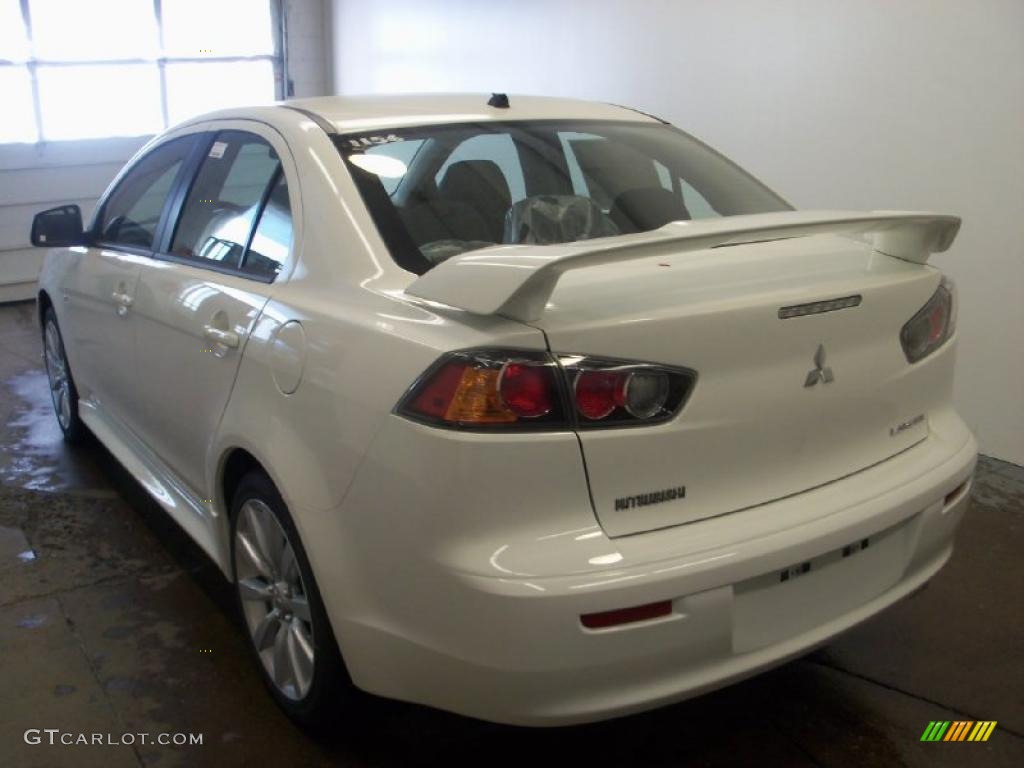 2010 Lancer GTS - Wicked White Metallic / Black photo #6
