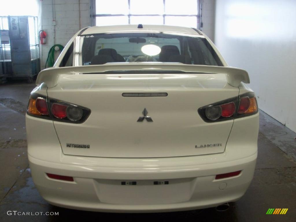 2010 Lancer GTS - Wicked White Metallic / Black photo #7