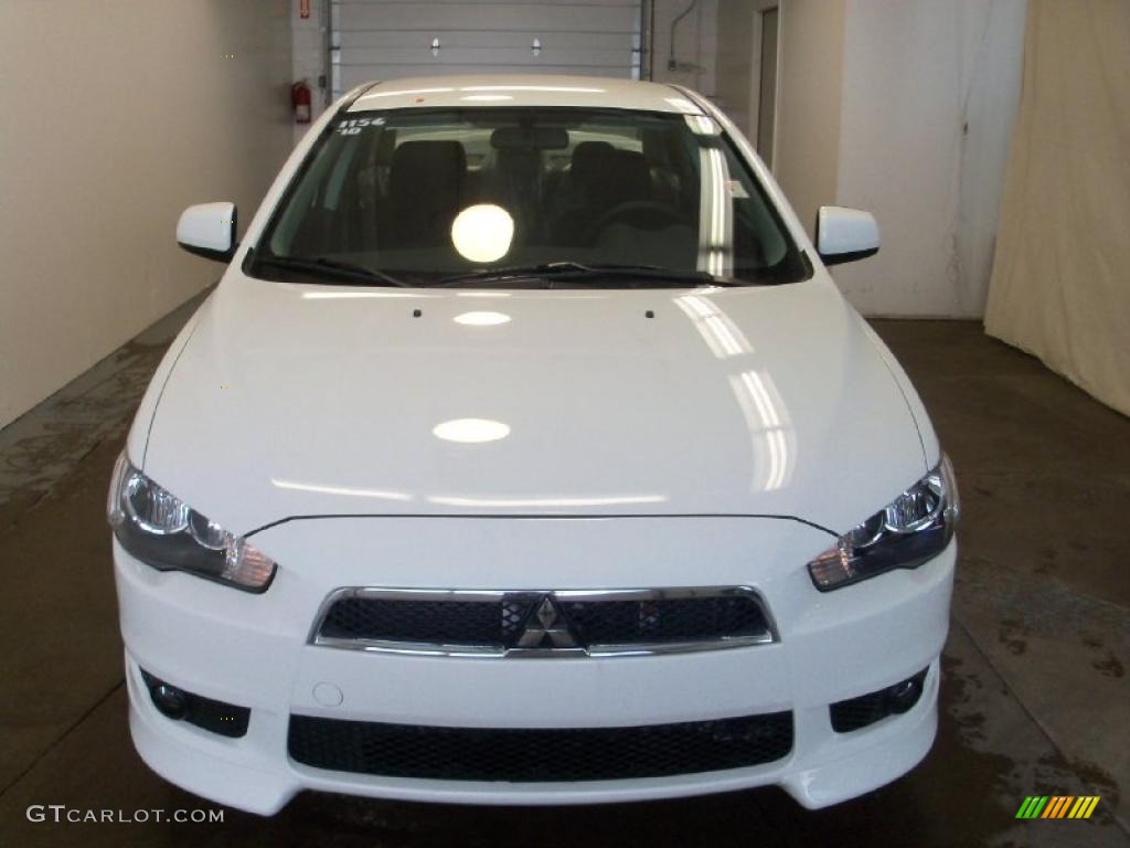 2010 Lancer GTS - Wicked White Metallic / Black photo #10