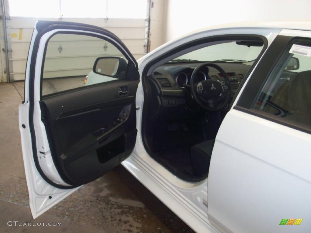 2010 Lancer GTS - Wicked White Metallic / Black photo #13