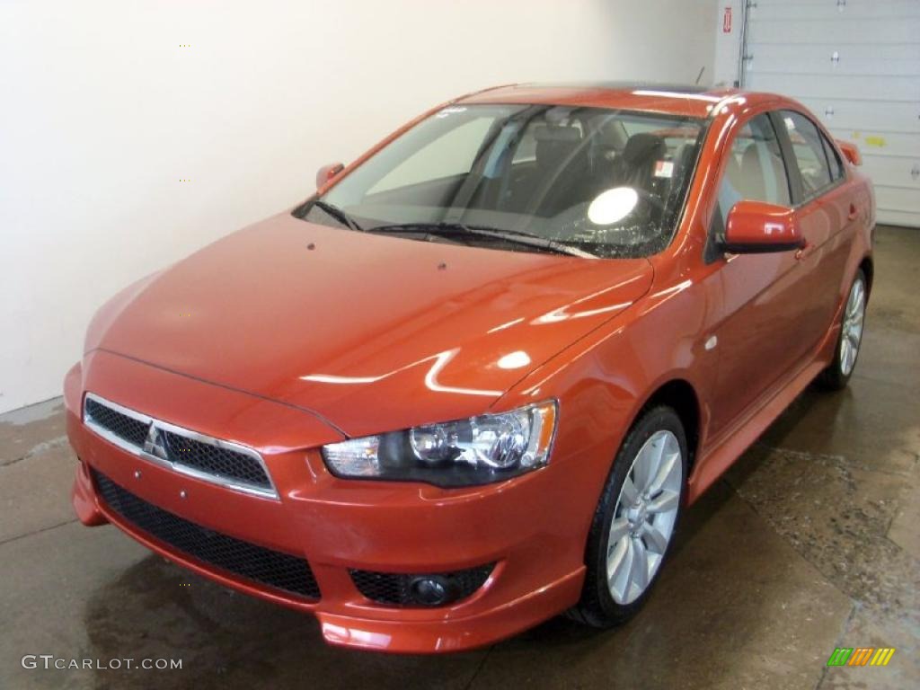 2010 Lancer GTS - Rotor Glow Orange Metallic / Black photo #1