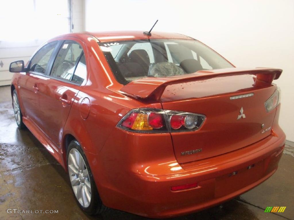 2010 Lancer GTS - Rotor Glow Orange Metallic / Black photo #6