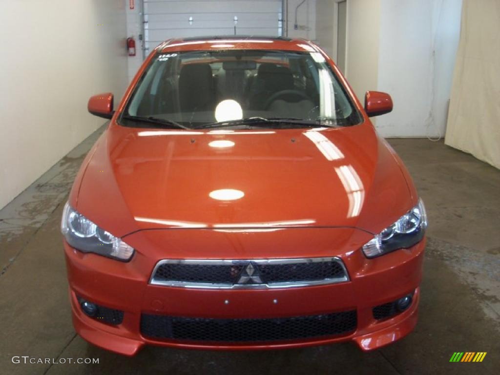 2010 Lancer GTS - Rotor Glow Orange Metallic / Black photo #10